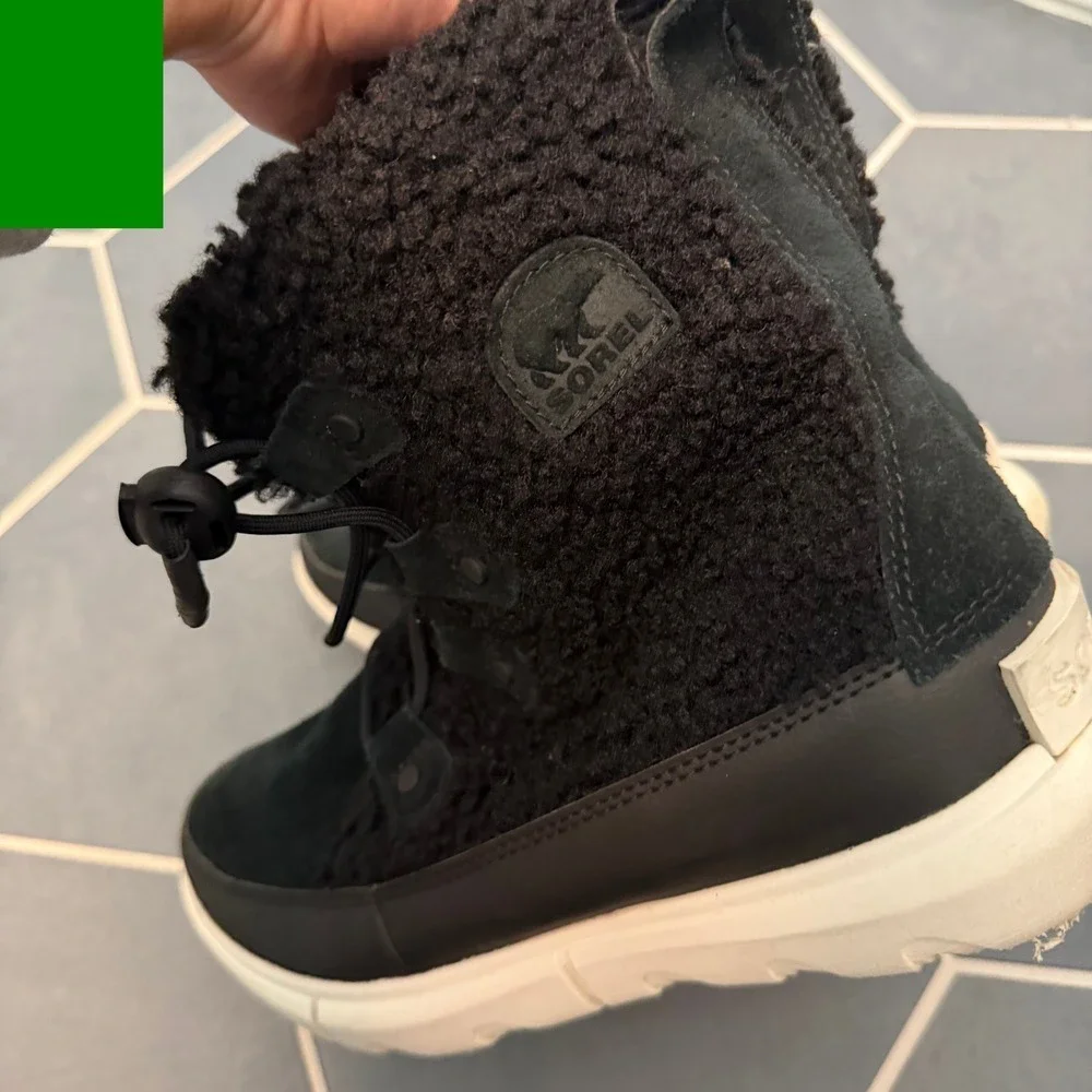 Sorel Women's Black Fleece Lined Winter Boots‎ Waterproof Size 6